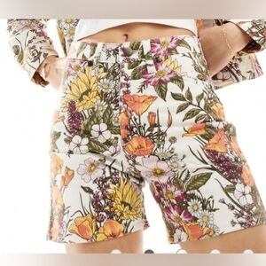 NWT Wrangler Ashley Flower Garden Print High-Rise Shorts Sz 25